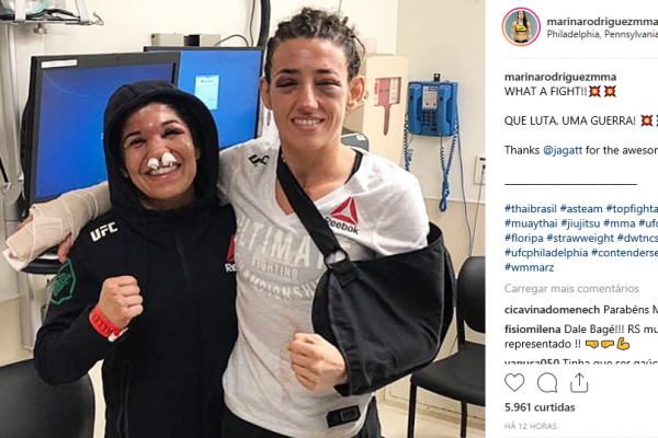 Marina Rodriguez y rival posan juntas para exhibir ‘marcas de guerra’ tras combate