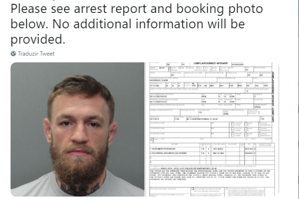 Conor McGregor es arrestado en los EUA tras ser acusado de destrozar teléfono de un fanático