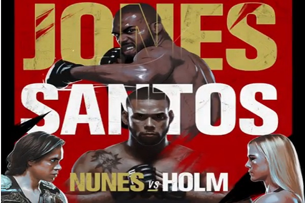 UFC divulga póster de evento con Jones vs. ‘Marreta’ y Amanda vs. Holm; véalo