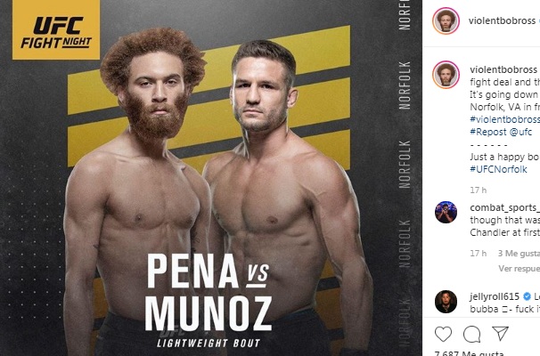 Combate entre Luis Pena y Alex Munoz anunciado para UFC Norfolk