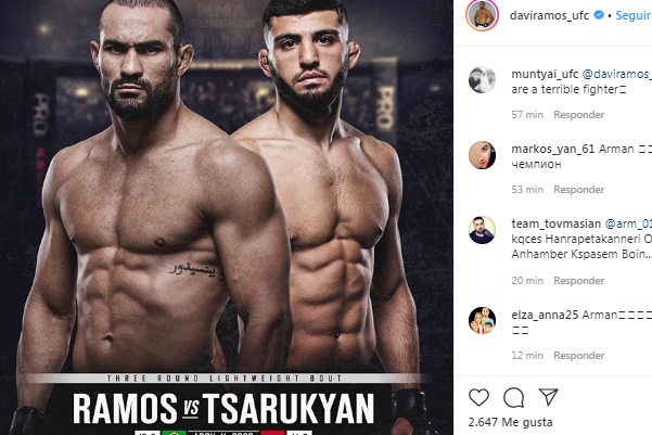 Agregan combate entre Davi Ramos y Arman Tsarukyan a UFC Portland