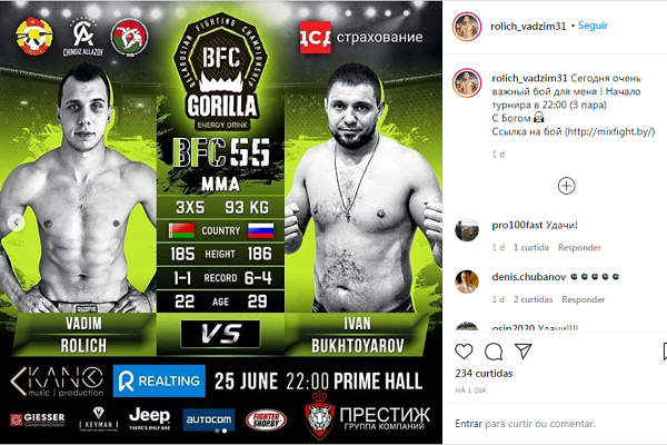 Luchador de MMA aplica nocaut inusual en un evento en Bielorrusia