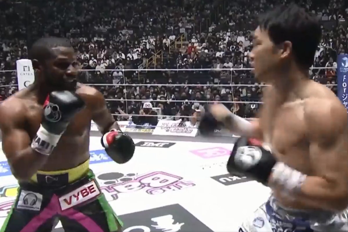 Mayweather noquea a estrella japonesa de las MMA en combate de exhibición de boxeo