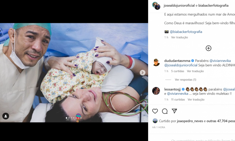 José Aldo celebra el nacimiento de su hijo “Sumergido en un mar de amor” Ag. Fight Agencia José Aldo celebra el nacimiento de su hijo “Sumergido en un mar de amor” Ag. Fight Agencia