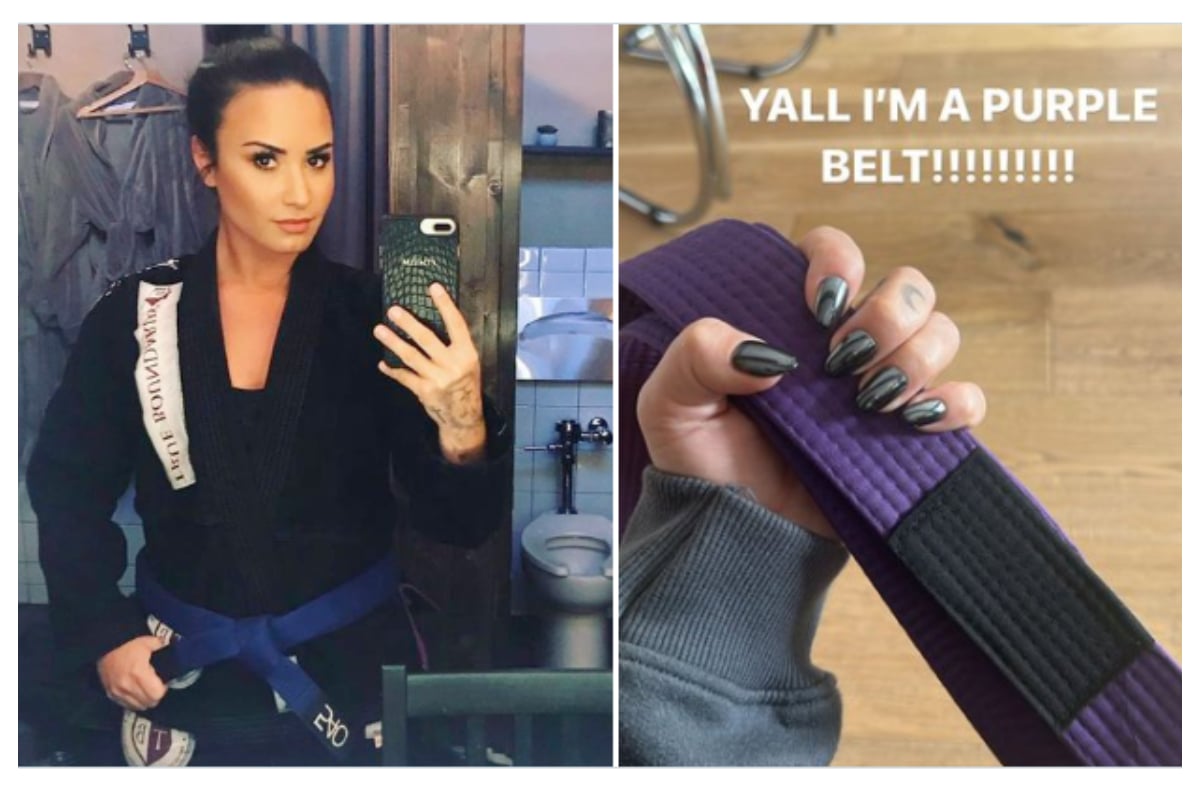 La cantante Demi Lovato recibe cinturón morado en jiu-jitsu